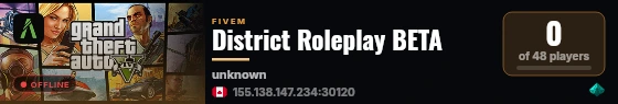District Roleplay BETA live status badge