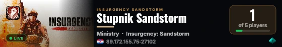 Stupnik Sandstorm live status badge