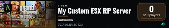 My Custom ESX RP Server live status badge