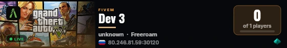 Dev 3 live status badge