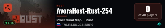 AvoraHost-Rust-254 live status badge