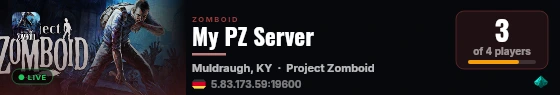 My PZ Server live status badge