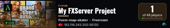 FXServer, but unconfigured live status badge