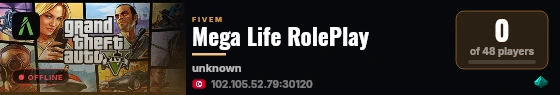 Mega Life RolePlay live status badge