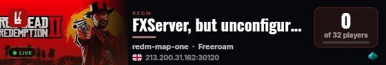 FXServer, but unconfigured live status badge