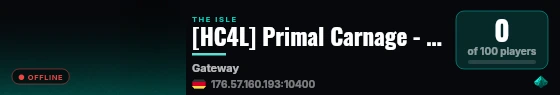 [HC4L] Primal Carnage - 3 X Growth | AI | Storage | Skins live status badge