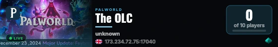 The OLC live status badge