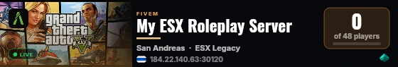 My ESX Roleplay Server live status badge