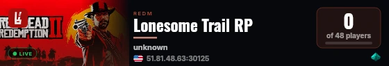 Lonesome Trail RP live status badge