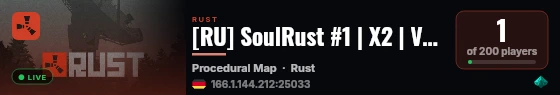 [RU] SoulRust #1 | X2 | Vanilla+ | Weekly | Nolimit live status badge