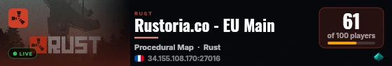 Rustoria.co - EU Main live status badge