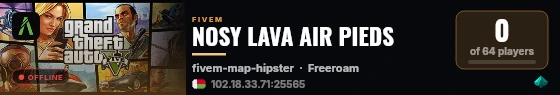 NOSY LAVA AIR PIEDS live status badge