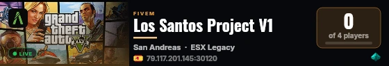 Los Santos Project V1 live status badge