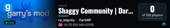 Shaggy Community | DarkRP live status badge