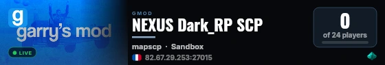 NEXUS Dark_RP SCP live status badge