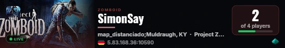 SimonSay live status badge