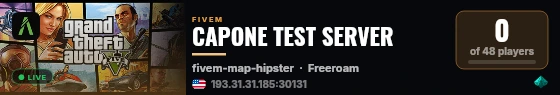 CAPONE TEST SERVER live status badge