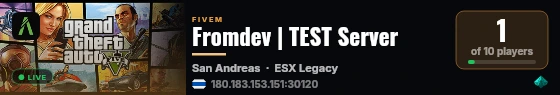 Fromdev | TEST Server live status badge