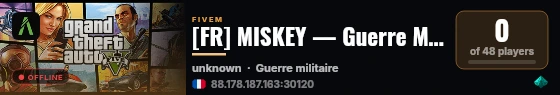 [FR] MISKEY — Guerre Militaire live status badge