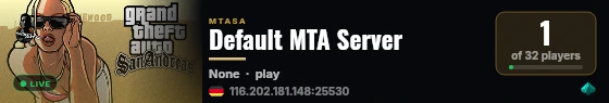 Default MTA Server live status badge