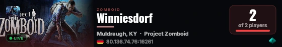 Winniesdorf live status badge