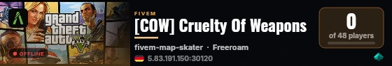[COW] Cruelty Of Weapons live status badge