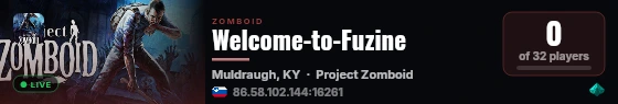 Welcome-to-Fuzine live status badge