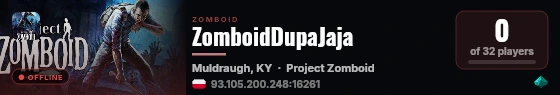 ZomboidDupaJaja live status badge