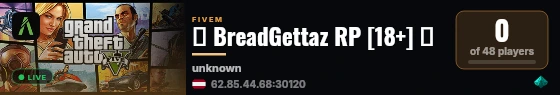 ✨ BreadGettaz RP [18+] ✨ live status badge