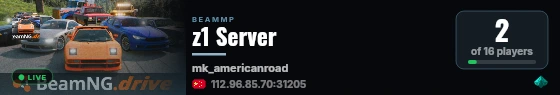 z1 Server live status badge