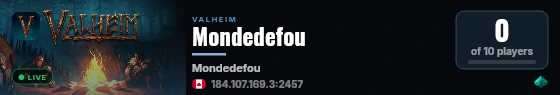 Mondedefou live status badge