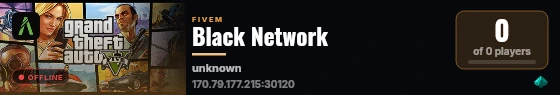 Black Network live status badge