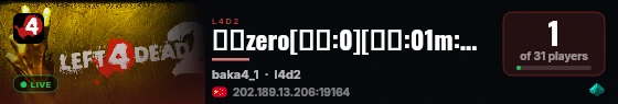 Left 4 Dead 2 live status badge
