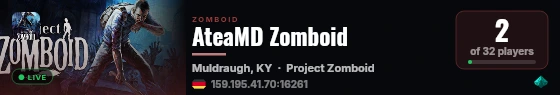 AteaMD Zomboid live status badge