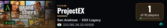 ProjectEX live status badge