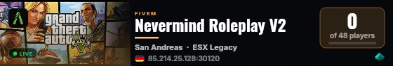 Nevermind Roleplay V2 live status badge