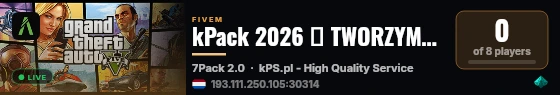 kPack 2026 ★ TWORZYMY COŚ NOWEGO... ★ SERWER DEVELOPERSKI live status badge