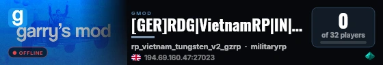 [GER]RDG|VietnamRP|IN|Entwicklung|Alpha | 2/32 live status badge
