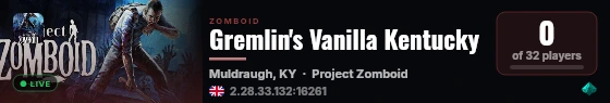 Gremlin's Vanilla Kentucky live status badge