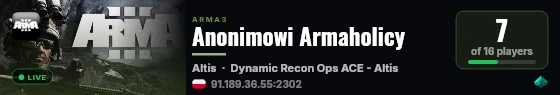 Anonimowi Armaholicy live status badge