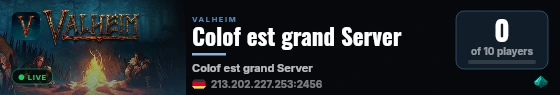 Colof est grand Server live status badge