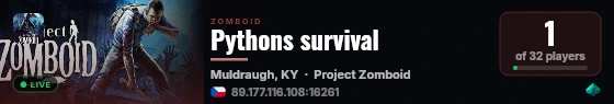 Pythons survival live status badge