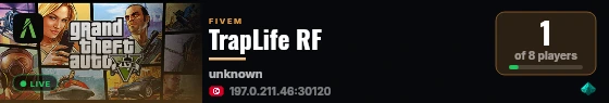 TrapLife RF live status badge