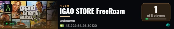 IGAO STORE FreeRoam live status badge