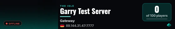 Garry Test Server live status badge