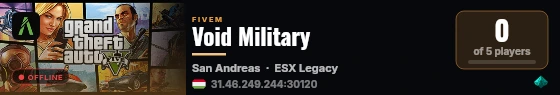 Void Military live status badge