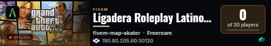 Ligadera Roleplay Latinoamérica live status badge