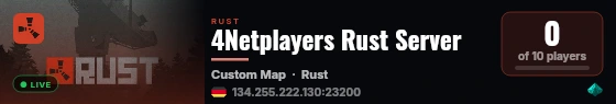 4Netplayers Rust Server live status badge