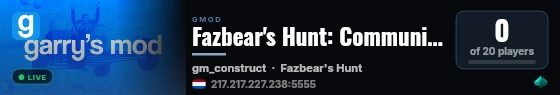 FNaF Beta Stuff Vault Server live status badge