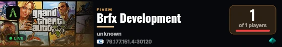 Brfx Development live status badge
